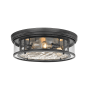Z-Lite Clarion 4 Light 17" Wide Flush Mount Drum Ceiling Fixture Matte Black
