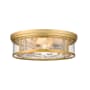 Z-Lite Clarion 4 Light 17" Wide Flush Mount Drum Ceiling Fixture Olde Brass