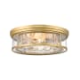 Z-Lite Clarion 4 Light 17" Wide Flush Mount Drum Ceiling Fixture Rubbed Brass