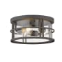 Z-Lite Jordan 3 Light 12" Wide Outdoor Flush Outdoor Ceiling Light with Seedy Glass Shade Oil Rubbed Bronze