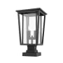 Z-Lite Seoul 2 Light 21" Tall Outdoor Pier Mount Post Light Black