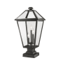 Z-Lite Talbot 3 Light 25" Tall Outdoor Pier Mount Post Light Black