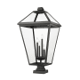 Z-Lite Talbot 4 Light 37" Tall Marine Grade Outdoor Single Head Post Light Black