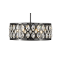 Z-Lite Dealey 6 Light 23" Wide Crystal Drum Chandelier Matte Black