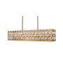 Z-Lite Dealey 7 Light 44" Wide Crystal Linear Chandelier Heirloom Brass