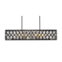 Z-Lite Dealey 7 Light 44" Wide Crystal Linear Chandelier Matte Black