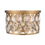 Z-Lite Dealey 4 Light 15" Wide Flush Mount Crystal Drum Ceiling Fixture Heirloom Brass