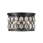 Z-Lite Dealey 4 Light 15" Wide Flush Mount Crystal Drum Ceiling Fixture Matte Black