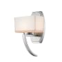 Z-Lite Cardine 1 Light Wall Sconce with Matte Opal Glass Shade Brushed Nickel