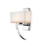 Z-Lite Cardine 1 Light Wall Sconce with Matte Opal Glass Shade Chrome