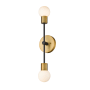 Z-Lite Neutra 2 Light 26" Tall Wall Sconce Matte Black / Foundry Brass