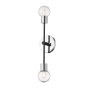 Z-Lite Neutra 2 Light 26" Tall Wall Sconce Matte Black / Polished Nickel
