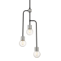 Z-Lite Neutra 3 Light 12" Wide Chandelier Matte Black / Polished Nickel