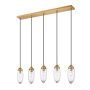 Z-Lite Arden 5 Light 42" Wide Suspension Linear Pendant Rubbed Brass