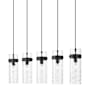 Z-Lite Fontaine 5 Light 44" Wide Linear Chandelier Matte Black