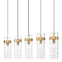 Z-Lite Fontaine 5 Light 44" Wide Linear Chandelier Rubbed Brass