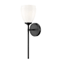 Z-Lite Oren 19" Tall Bathroom Sconce with Matte Opal Glass Shade Matte Black