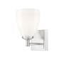 Z-Lite Oren 9" Tall Bathroom Sconce with Matte Opal Glass Shade Brushed Nickel