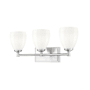 Z-Lite Oren 3 Light 24" Wide Vanity Light with Matte Opal Glass Shades Brushed Nickel