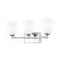 Z-Lite Oren 3 Light 24" Wide Vanity Light with Matte Opal Glass Shades Chrome