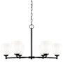 Z-Lite Oren 6 Light 32" Wide Chandelier with Matte Opal Glass Shades Matte Black