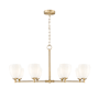 Z-Lite Oren 8 Light 42" Wide Chandelier with Matte Opal Glass Shades Modern Gold