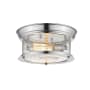 Z-Lite Sonna 2 Light 11" Wide Flush Mount Drum Ceiling Fixture with Seedy Glass Shade Chrome