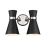 Z-Lite Soriano 2 Light 10" Tall Wall Sconce Matte Black / Brushed Nickel