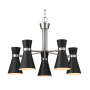 Z-Lite Soriano 5 Light 27" Wide Chandelier Matte Black / Brushed Nickel