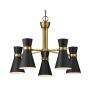 Z-Lite Soriano 5 Light 27" Wide Chandelier Matte Black / Heritage Brass