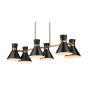 Z-Lite Soriano 6 Light 48" Wide Linear Chandelier Matte Black / Heritage Brass