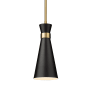 Z-Lite Soriano 6" Wide Mini Pendant Matte Black / Heritage Brass