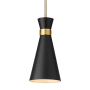 Z-Lite Soriano 8" Wide Mini Pendant Matte Black / Heritage Brass