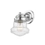 Z-Lite Vaughn 10" Tall Bathroom Sconce with Clear Seedy Glass Shade Chrome