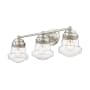 Z-Lite Vaughn 3 Light 23" Wide Bathroom Vanity Light with Clear Seedy Glass Shades Brushed Nickel