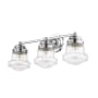 Z-Lite Vaughn 3 Light 23" Wide Bathroom Vanity Light with Clear Seedy Glass Shades Chrome