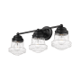 Z-Lite Vaughn 3 Light 23" Wide Bathroom Vanity Light with Clear Seedy Glass Shades Matte Black