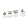 Z-Lite Vaughn 4 Light 32" Wide Bathroom Vanity Light with Clear Seedy Glass Shades Brushed Nickel