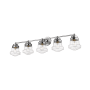 Z-Lite Vaughn 5 Light 41" Wide Bathroom Vanity Light with Clear Seedy Glass Shades Chrome