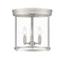 Z-Lite Thayer 3 Light 13" Wide Flush Mount Ceiling Fixture Brushed Nickel