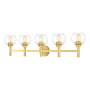 Z-Lite Sutton 5 Light 40" Wide Vanity Light Brushed Gold
