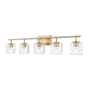 Z-Lite Landon 5 Light 42" Wide Vanity Light Modern Gold