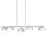 Z-Lite Realm Sphere 5 Light 42" Wide Linear Chandelier Brushed Nickel