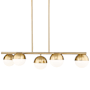 Z-Lite Realm Sphere 5 Light 42" Wide Linear Chandelier Modern Gold