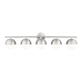 Z-Lite Realm Sphere 5 Light 40" Wide Vanity Light Brushed Nickel
