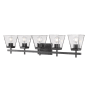 Z-Lite Lauren 5 Light 39" Wide Vanity Light Matte Black