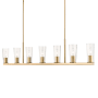 Z-Lite Titus 7 Light 64" Wide Linear Chandelier Modern Gold