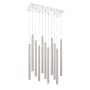 Z-Lite Forest 11 Light 24" Wide LED Linear Pendant with 24" Pendants Brushed Nickel / Chrome