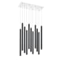 Z-Lite Forest 11 Light 24" Wide LED Linear Pendant with 24" Pendants Chrome / Matte Black