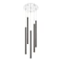 Z-Lite Forest 5 Light 14" Wide LED Multi Light Pendant with 24" Pendants Chrome / Pearl Black